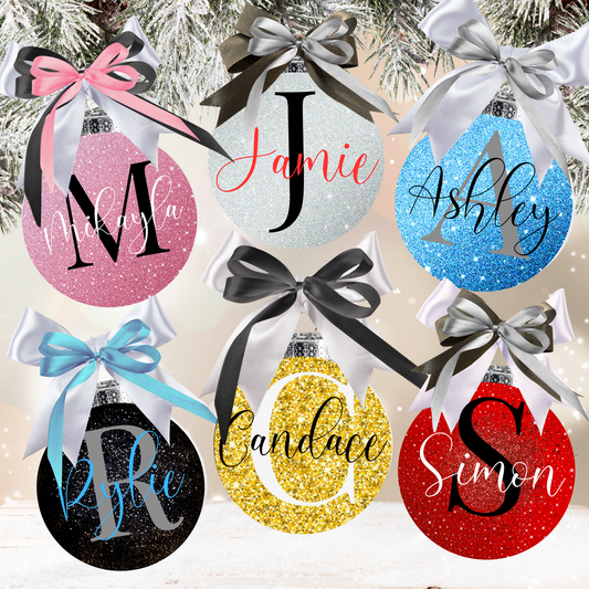 Personalized Ornament for Christmas Tree Name ornament Monogram Decor Christmas Decor Customized Ornaments