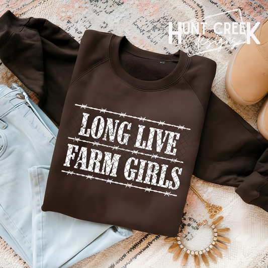 LONG LIVE FARM GIRLS shirts, Gift For Farmers, Animal Lover Gift, Western Country T-Shirt, Farm Girl Sweatshirt, Farm Animal Sweatshirt, Farm Love Sweater