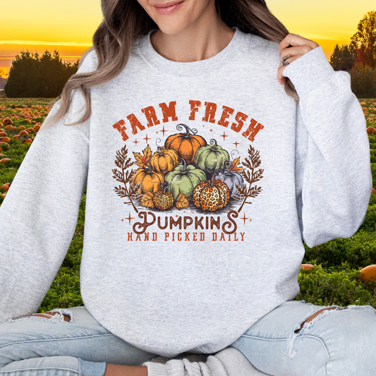 FARM FRESH PUMPKINS SWEATSHIRTS AND T-SHIRTS PUMPKIN GARDEN SHIRT, HALLOWEEN AND FALL SHIRTS, AUTUMN HARVEST SHIRTS, PUMPKIN SPICE SHIRTS