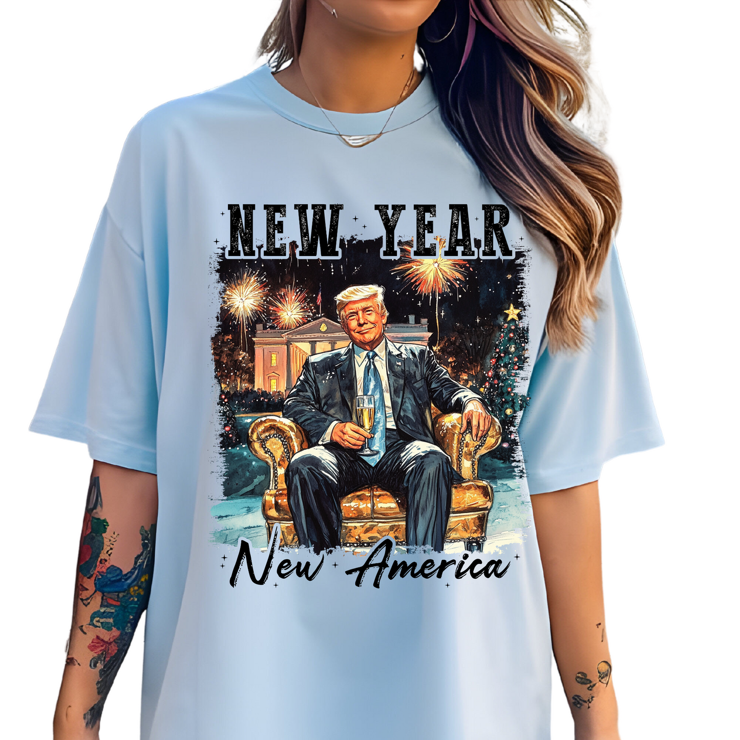 New Year New President 2025 Shirts Happy New year T-shirts and Sweatshirts Trump Vance 2024 apparel