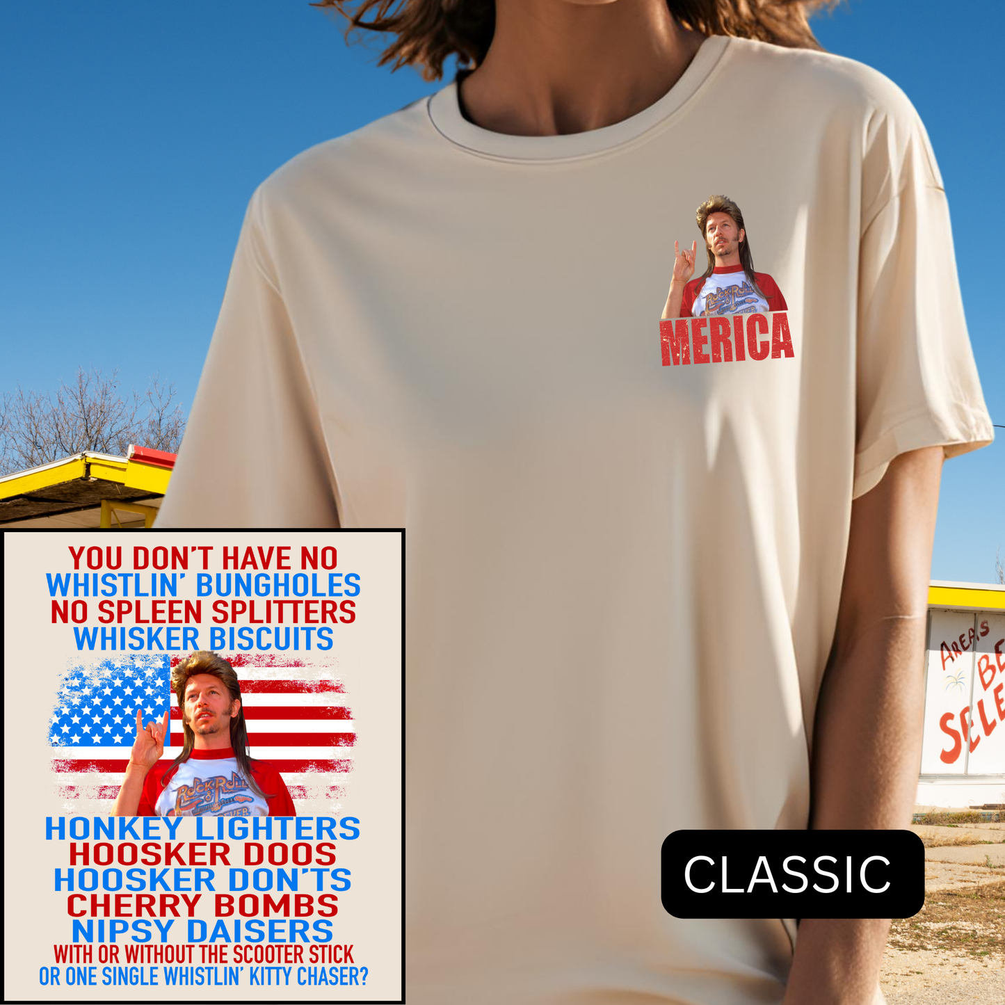 Joe Dirt 'Merica T-shirt Retro Independence Day Fireworks You Don't Have No Whistlin' Bungholes Kitty Chasers Scooter Sticks Joe Dirt Fireworks T-Shirts