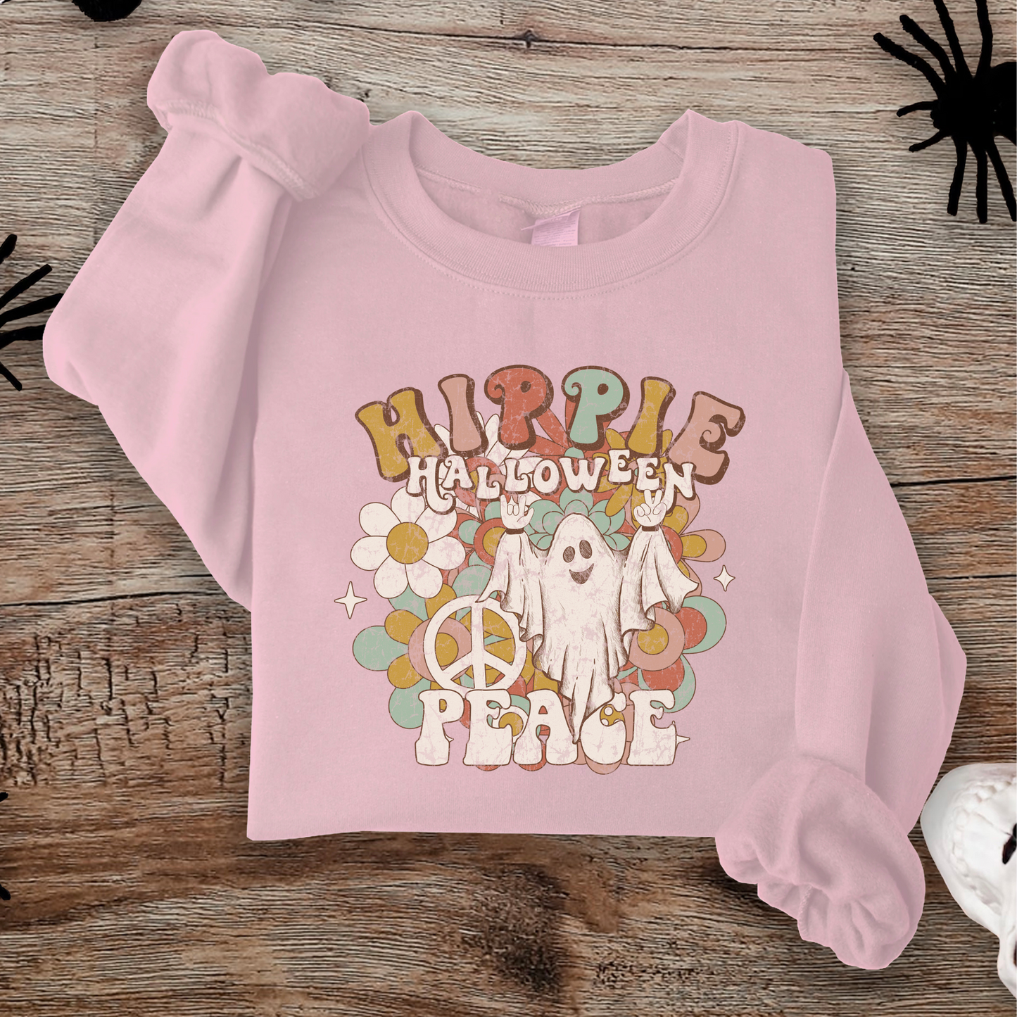 HIPPIE HALLOWEEN T-SHIRT SWEATSHIRT VINTAGE FALL SHIRTS RETRO HALLOWEEN SHIRTS