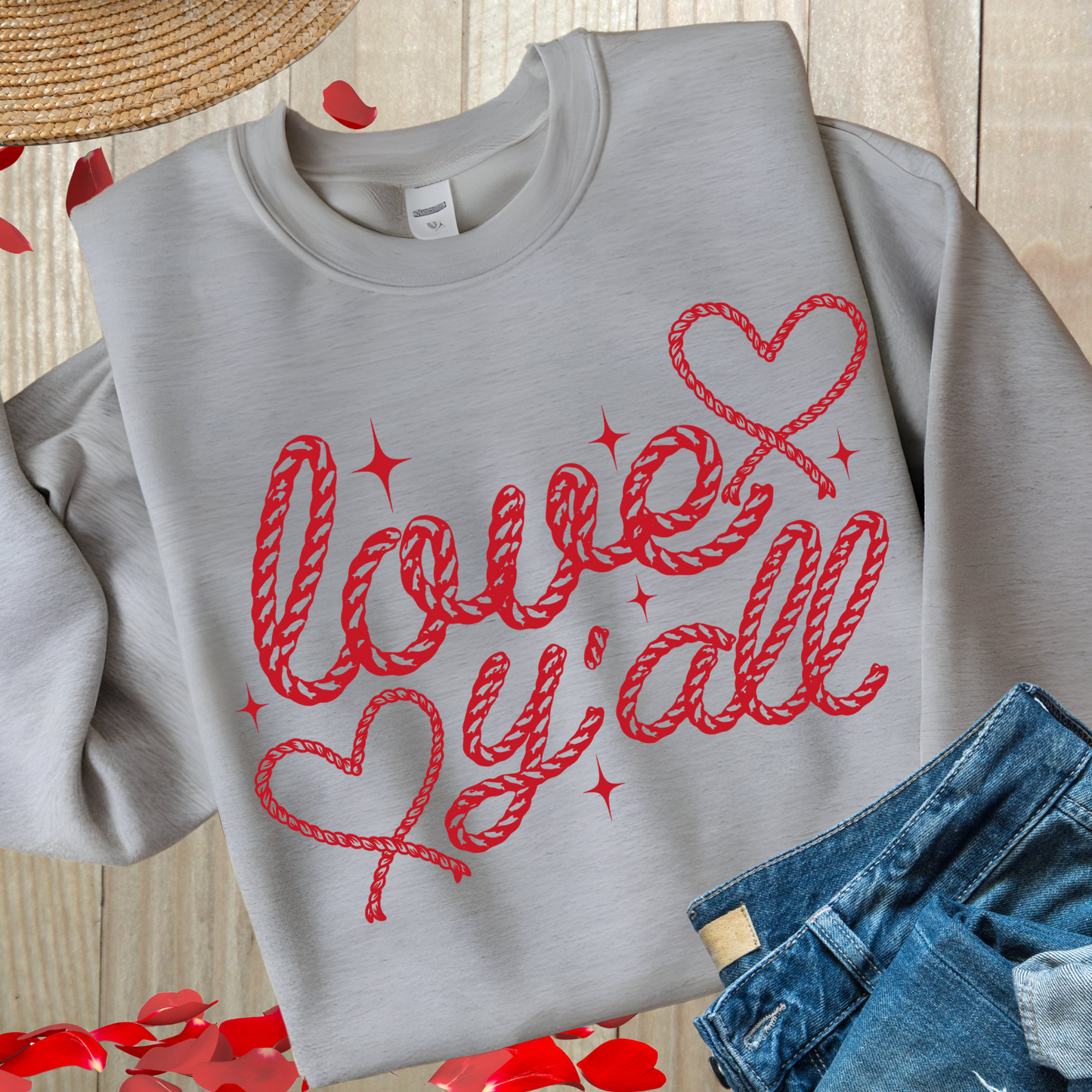 Love Y'ALL Valentine"s Day T-shirts and Sweatshirts