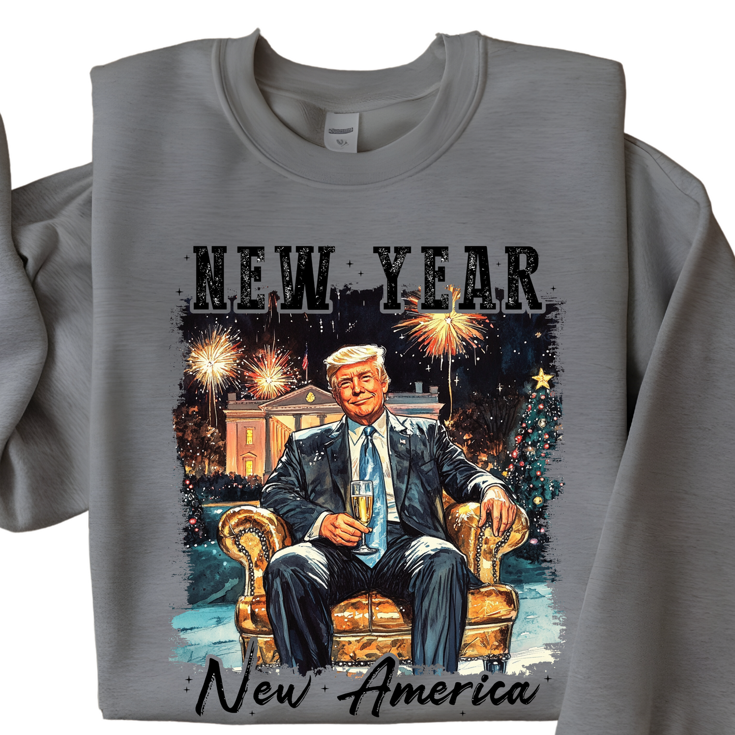 New Year New President 2025 Shirts Happy New year T-shirts and Sweatshirts Trump Vance 2024 apparel