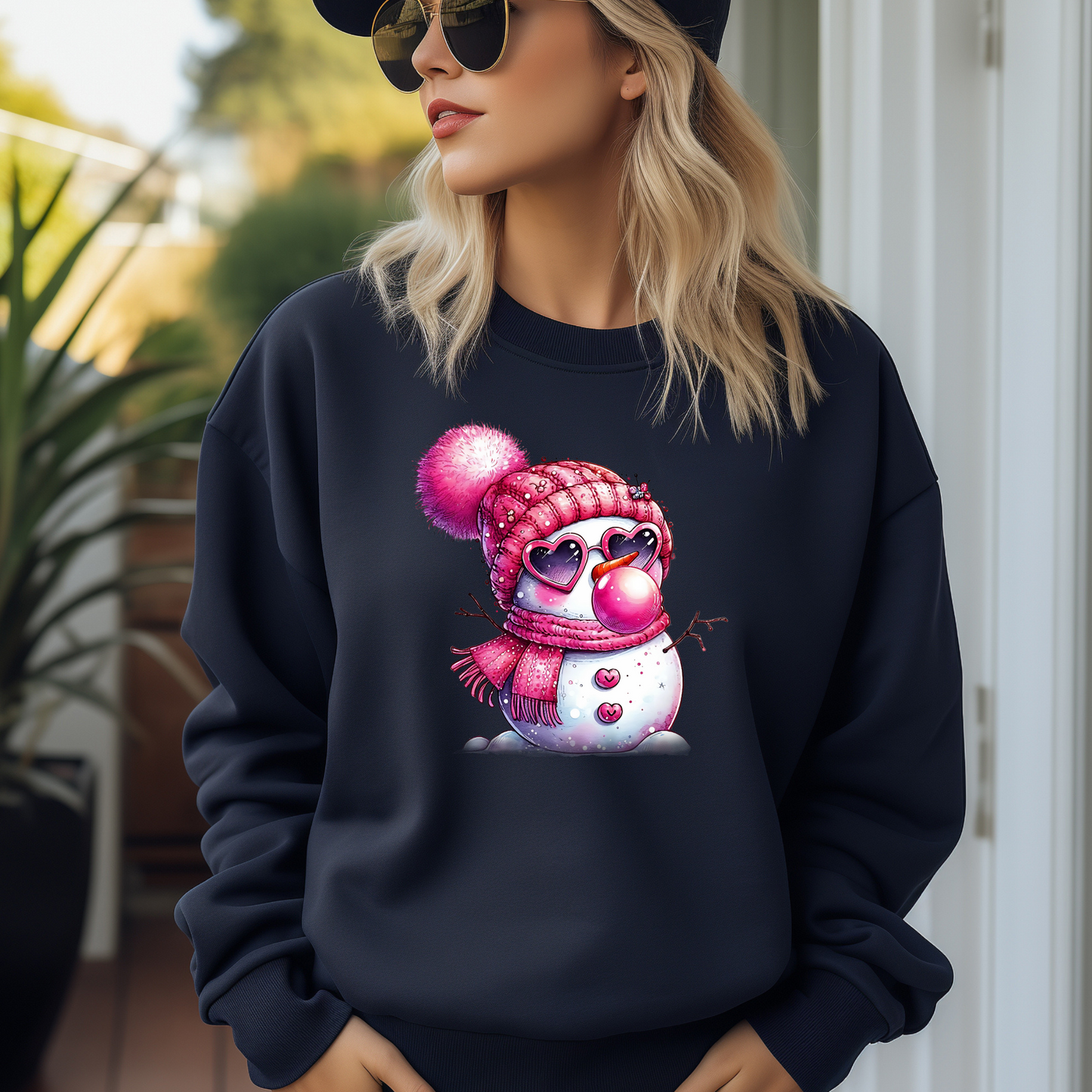 Retro Bubblegum Snowman T-shirts and Sweatshirts, Vintage Winter Snowman Shirts, Baby It's Cold Outside Apparel, DTF Printing