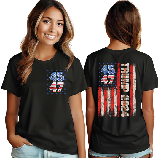 Trump 45 47 T-shirts TRUMP 2024 SHIRTS American flag shirts stars and stripes shirts election shirts Trump vance shirts