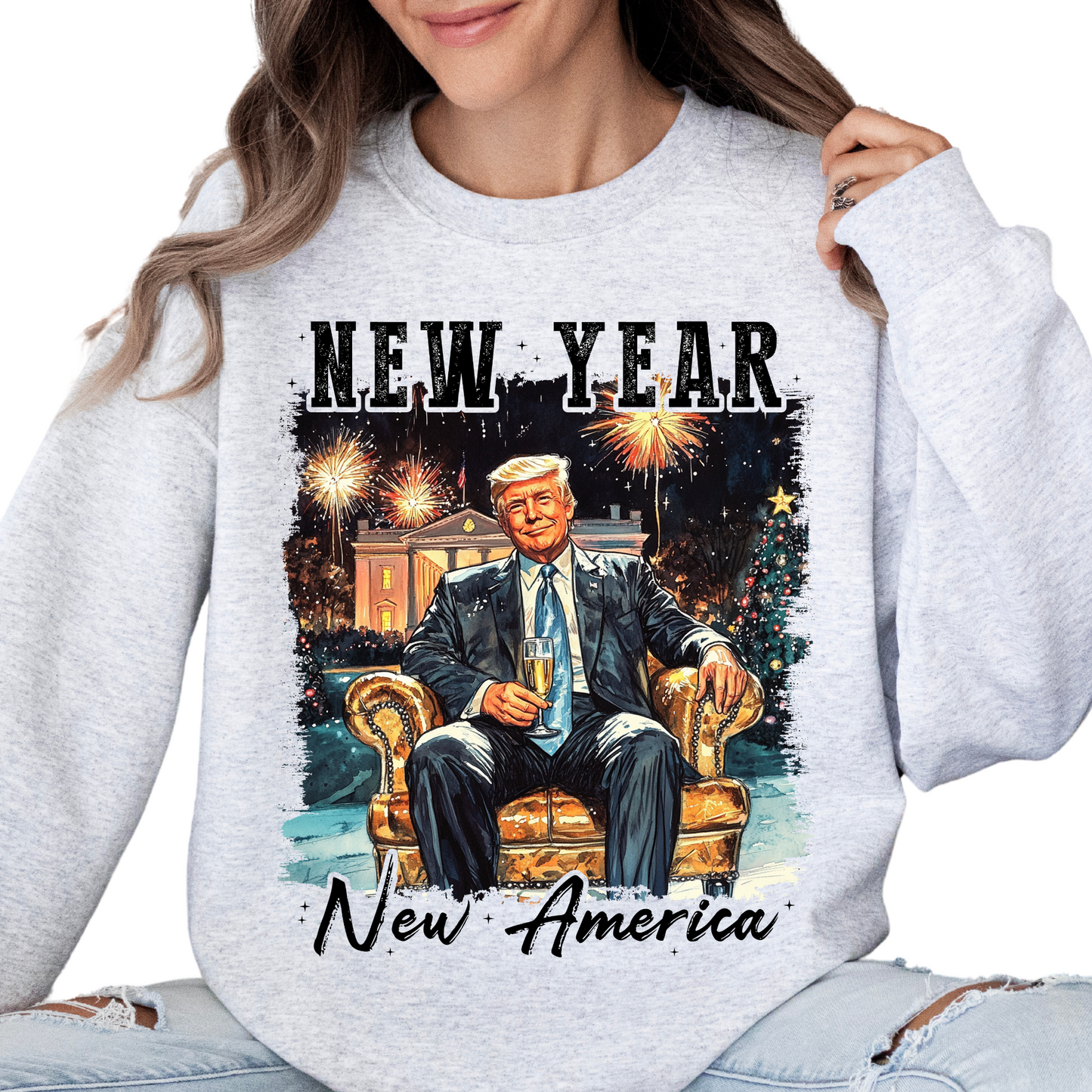 New Year New President 2025 Shirts Happy New year T-shirts and Sweatshirts Trump Vance 2024 apparel