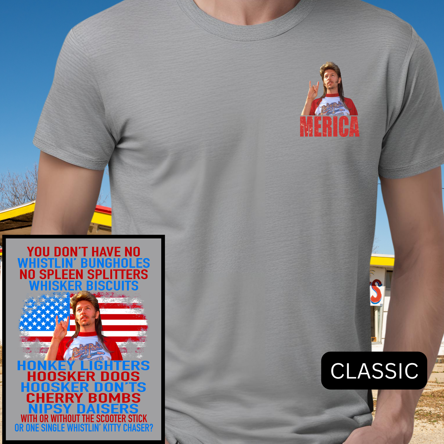 Joe Dirt 'Merica T-shirt Retro Independence Day Fireworks You Don't Have No Whistlin' Bungholes Kitty Chasers Scooter Sticks Joe Dirt Fireworks T-Shirts