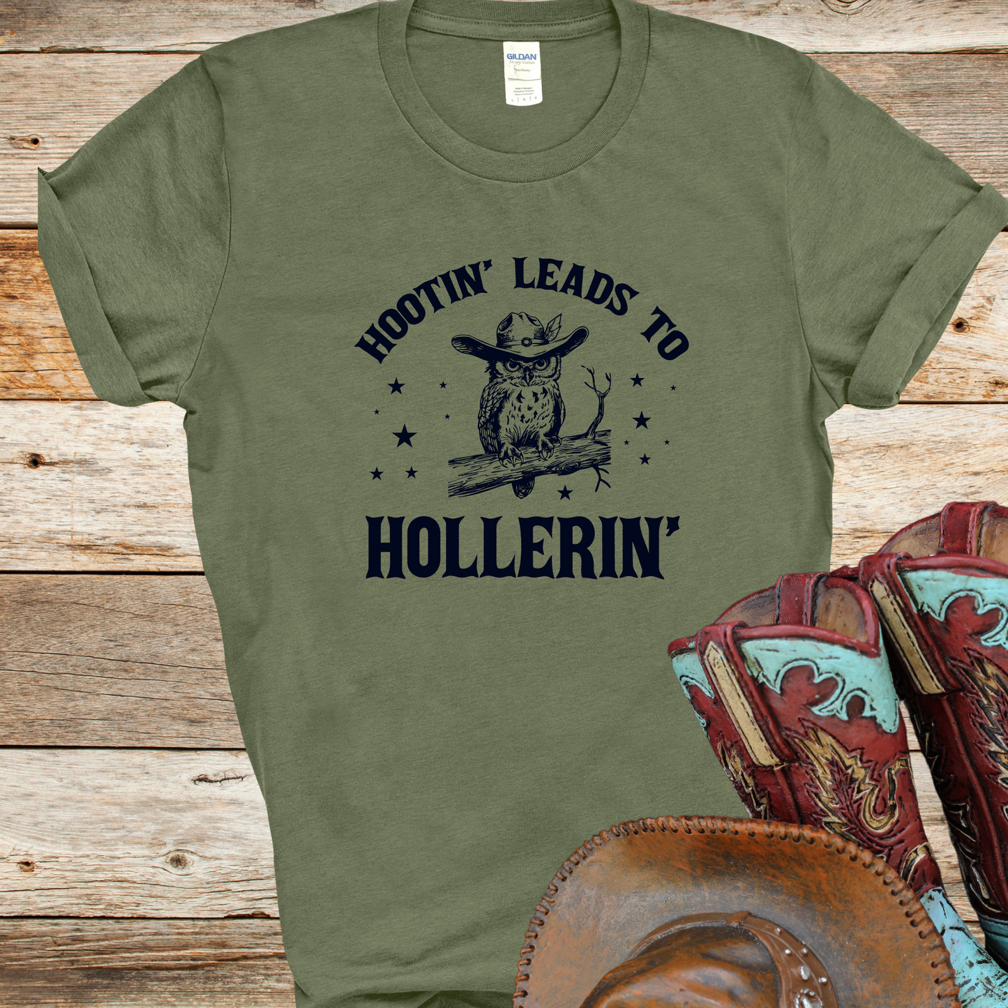 HOOTIN' LEADS TO HOLLERIN' WESTERN SHIRT HONKY TONK SHIRTS OWL LOVERS SHIRT RODEO COUNTRY GIRL SHIRT ANIMAL LOVERS SHIRT