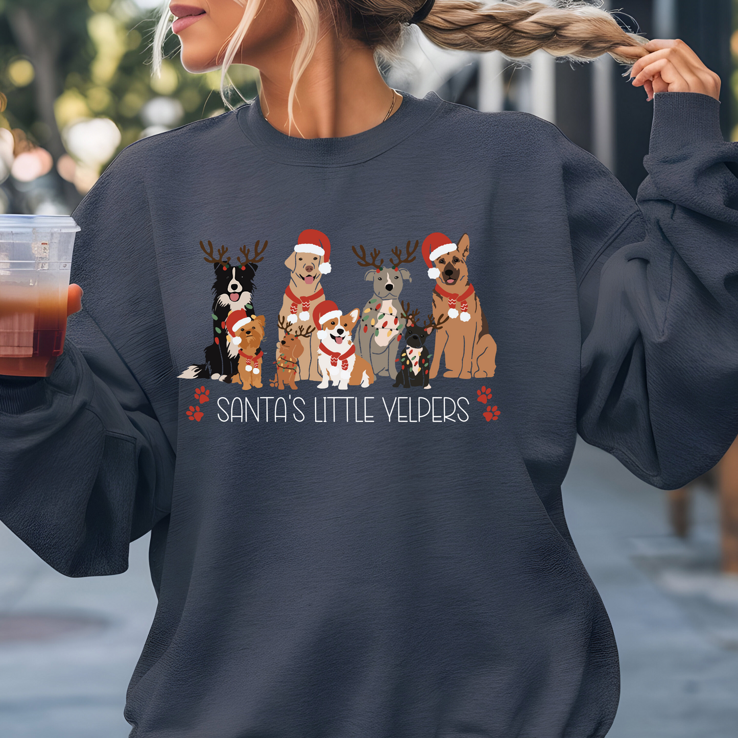 Santa Little Yelpers Christmas shirts, Cute Dog Christmas Winter Holiday Shirts, Dog Owners Shirt, Christmas Party Dog Mom Tee, Christmas Dog Shirts, Dog Mom Shirt Dog Lover shirts Christmas sweatshirt and t-shirts