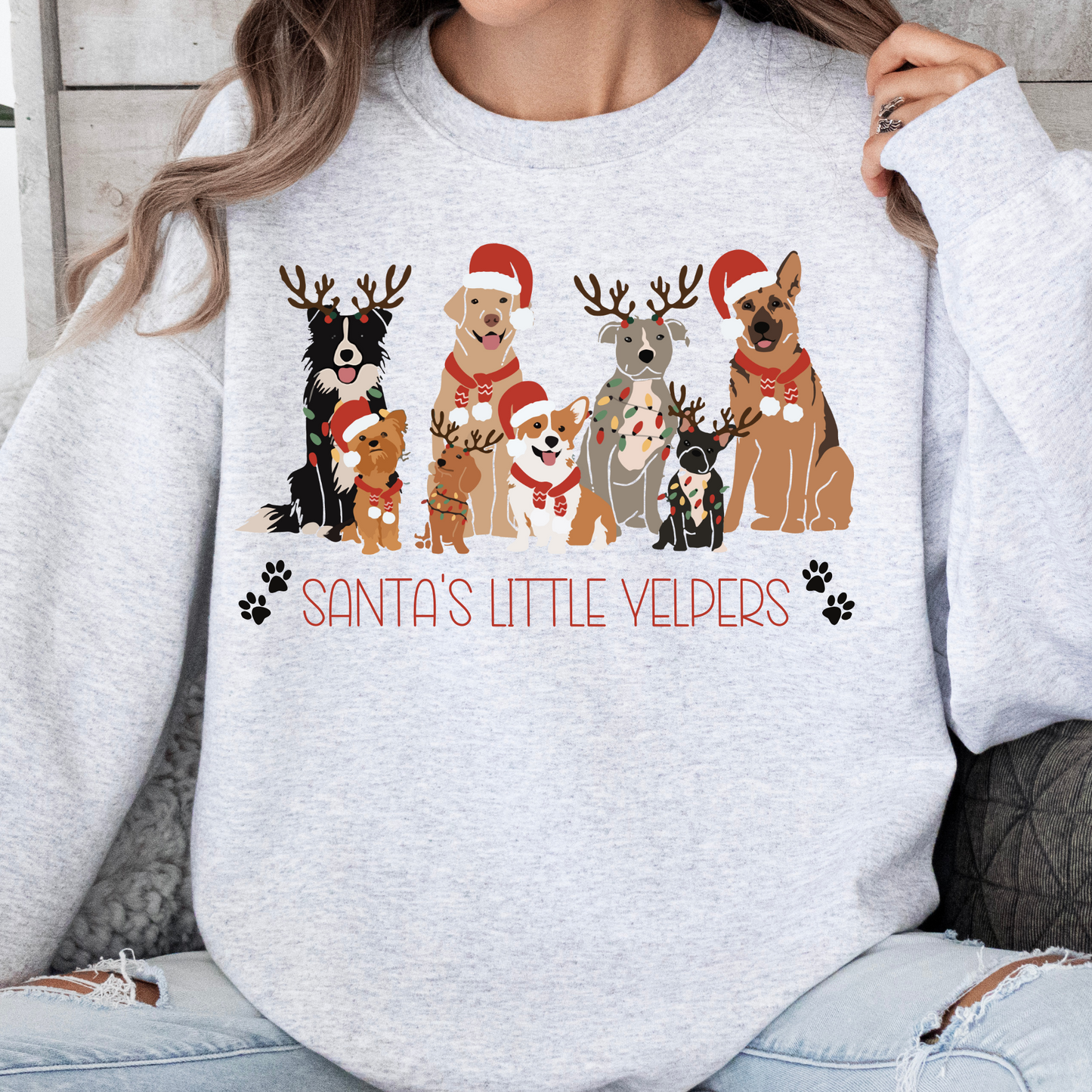 Santa Little Yelpers Christmas shirts, Cute Dog Christmas Winter Holiday Shirts, Dog Owners Shirt, Christmas Party Dog Mom Tee, Christmas Dog Shirts, Dog Mom Shirt Dog Lover shirts Christmas sweatshirt and t-shirts