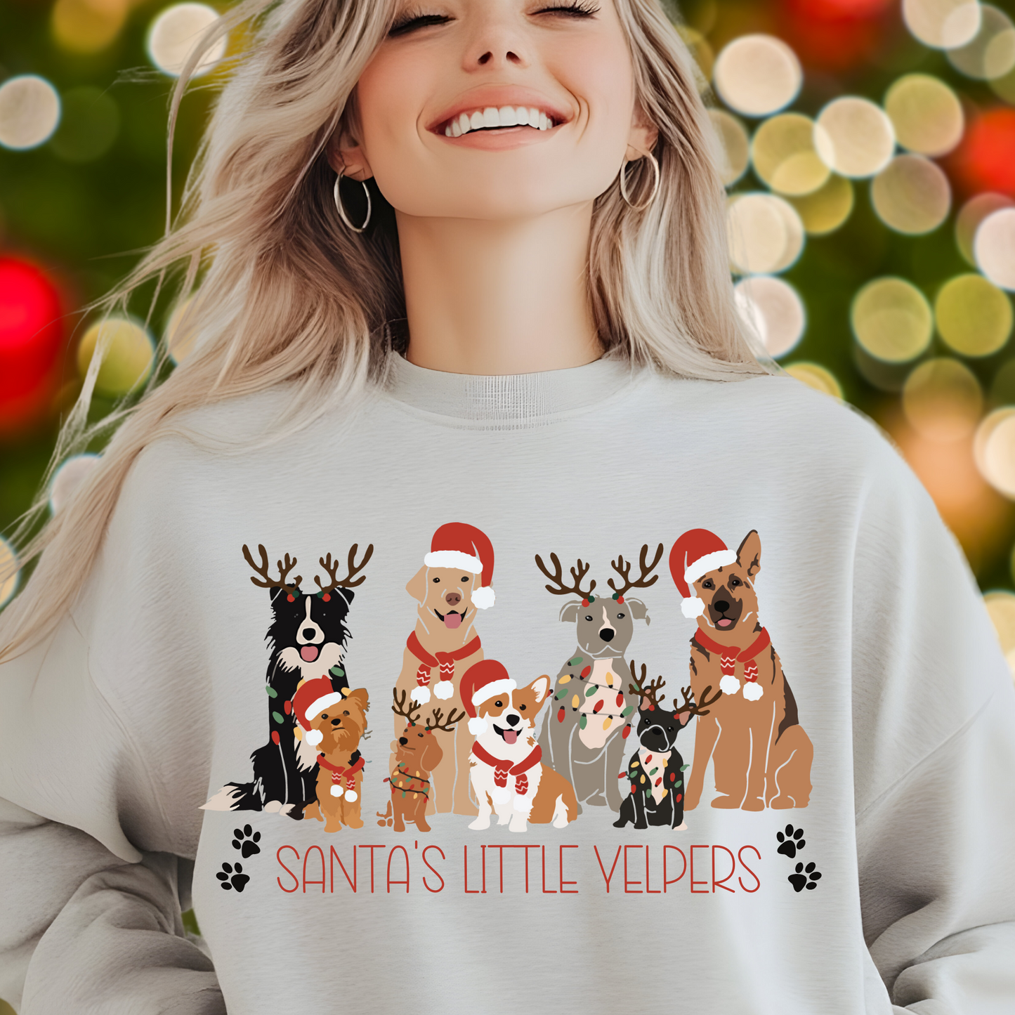 Santa Little Yelpers Christmas shirts, Cute Dog Christmas Winter Holiday Shirts, Dog Owners Shirt, Christmas Party Dog Mom Tee, Christmas Dog Shirts, Dog Mom Shirt Dog Lover shirts Christmas sweatshirt and t-shirts